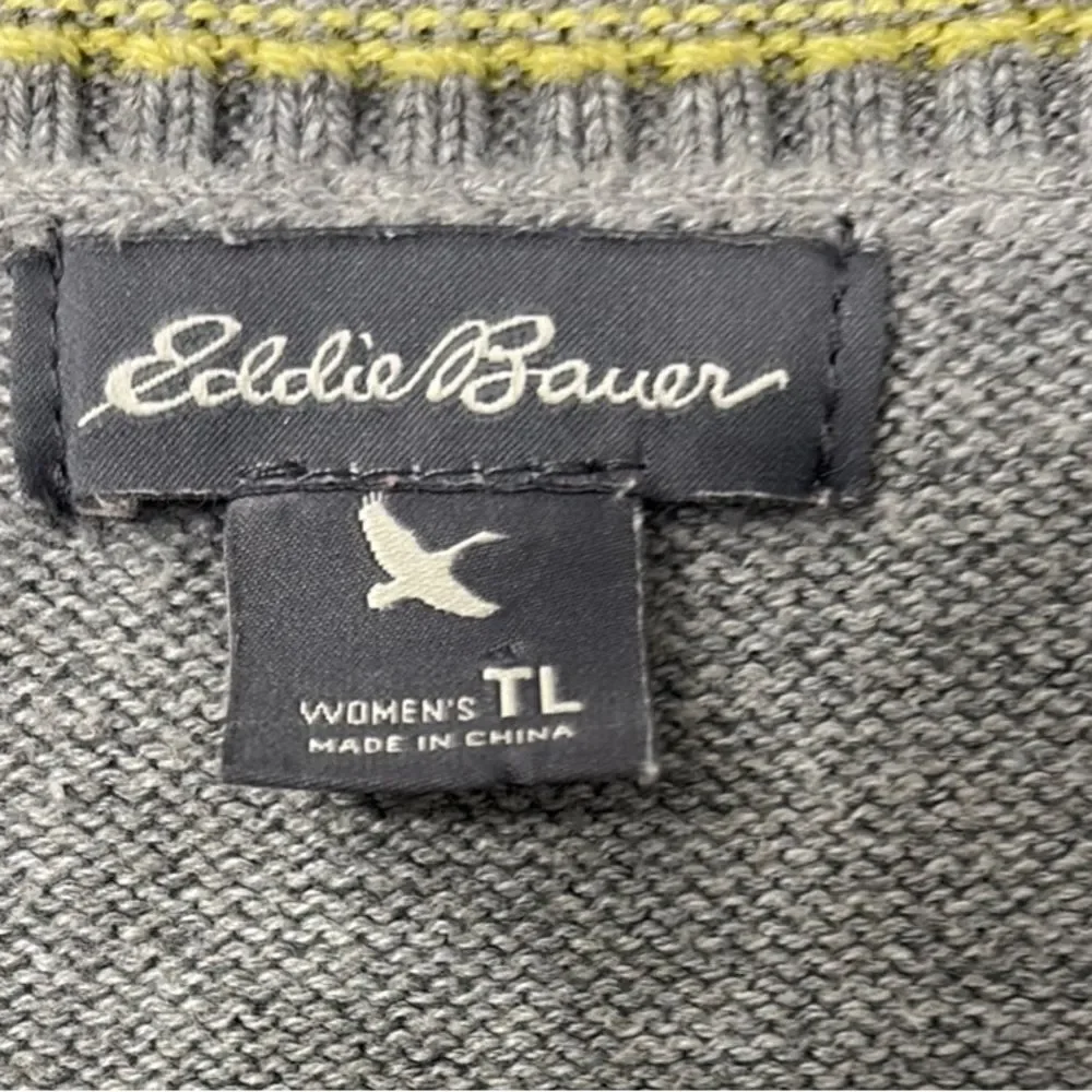 Eddie Bauer Gray Relaxed Ribbed Sweatshirt Size TL